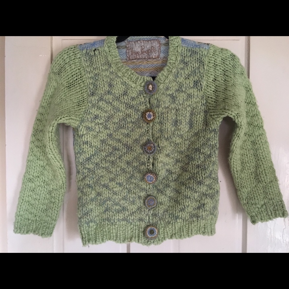 Adorable Free People Sweater with Crochet Buttons